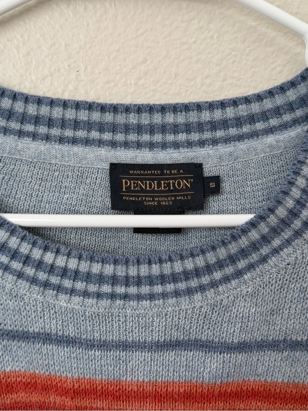 Pendleton Southwestern Striped Sweater Size S Crewneck Cotton Blend Western Boho - Picture 3 of 5